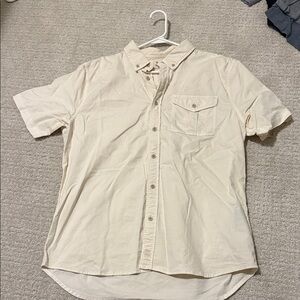 Men's Casual Cream Button Down Shirt